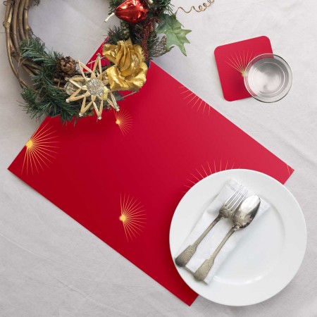 Ensemble sets de table et sous-verres Garance