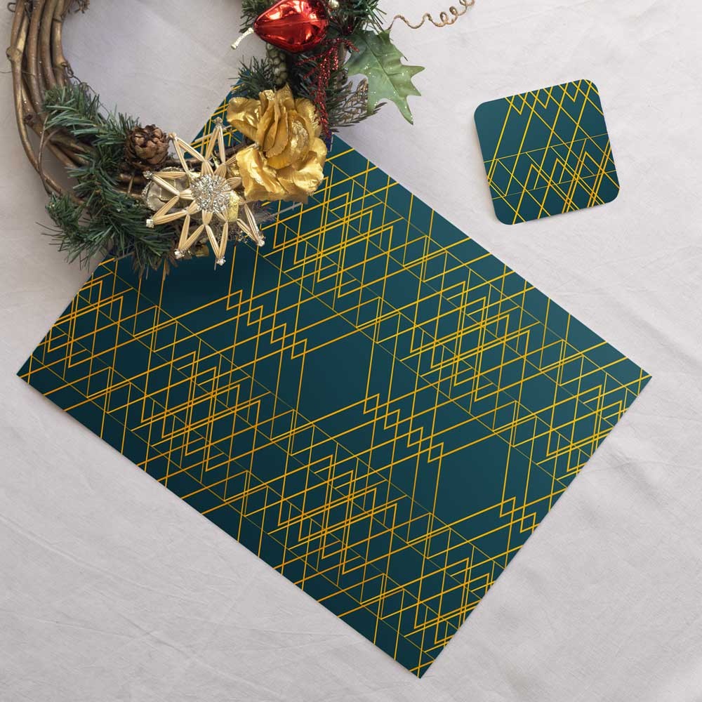 Ensemble sets de table et sous-verres Lisa