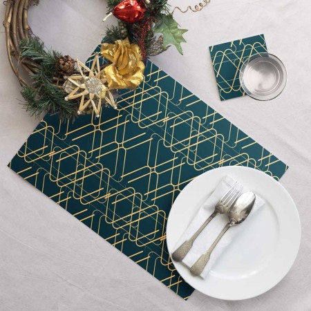 Ensemble sets de table et sous-verres Kaïs