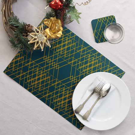 Ensemble sets de table et sous-verres Lisa