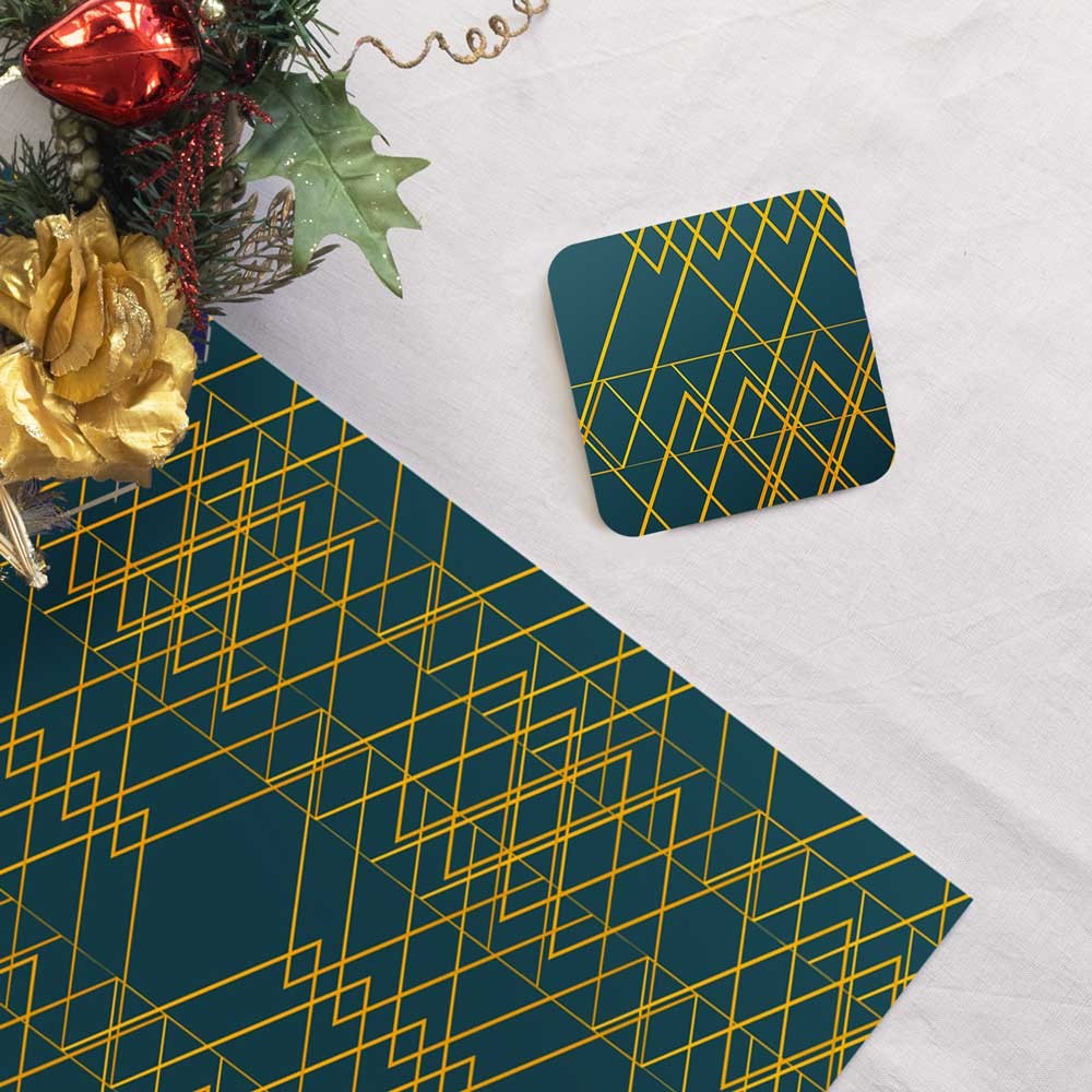 Ensemble sets de table et sous-verres Lisa