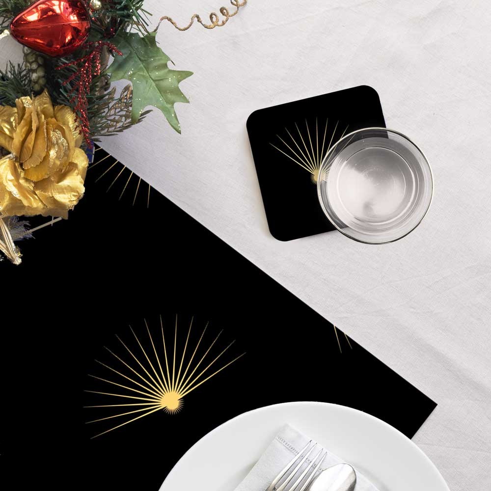 Ensemble sets de table et sous-verres Soan