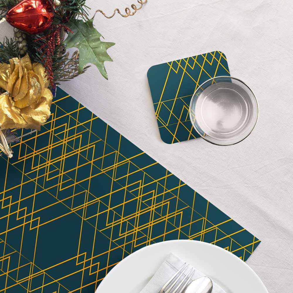 Ensemble sets de table et sous-verres Lisa