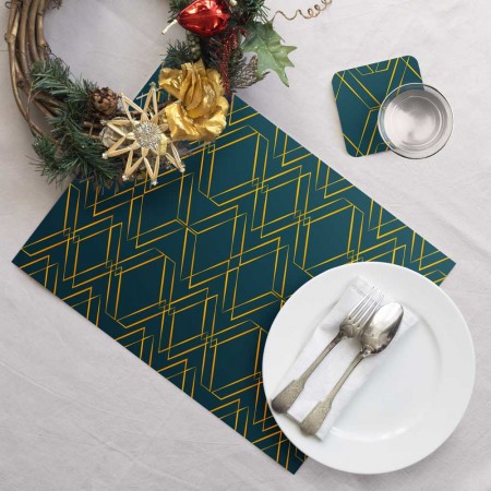 Ensemble sets de table et sous-verres Imran